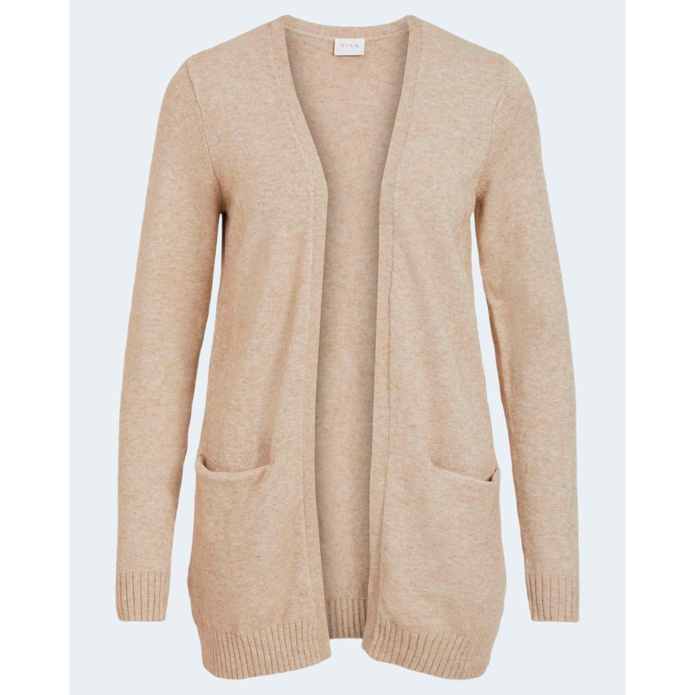 Vila Kleidung Beige Viskose Strickjacke