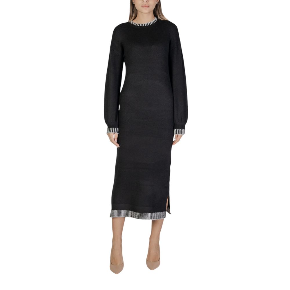 Vila Kleidung Black Polyester Midi