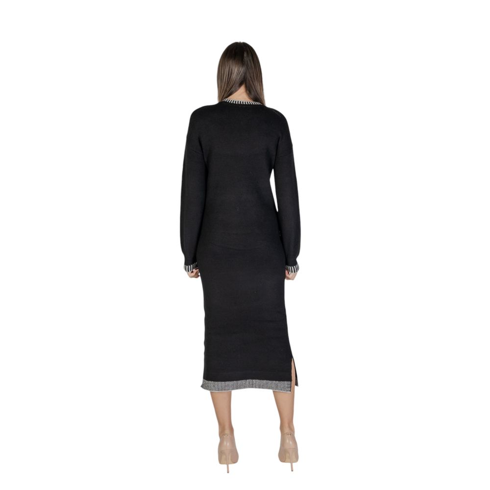 Vila Kleidung Black Polyester Midi