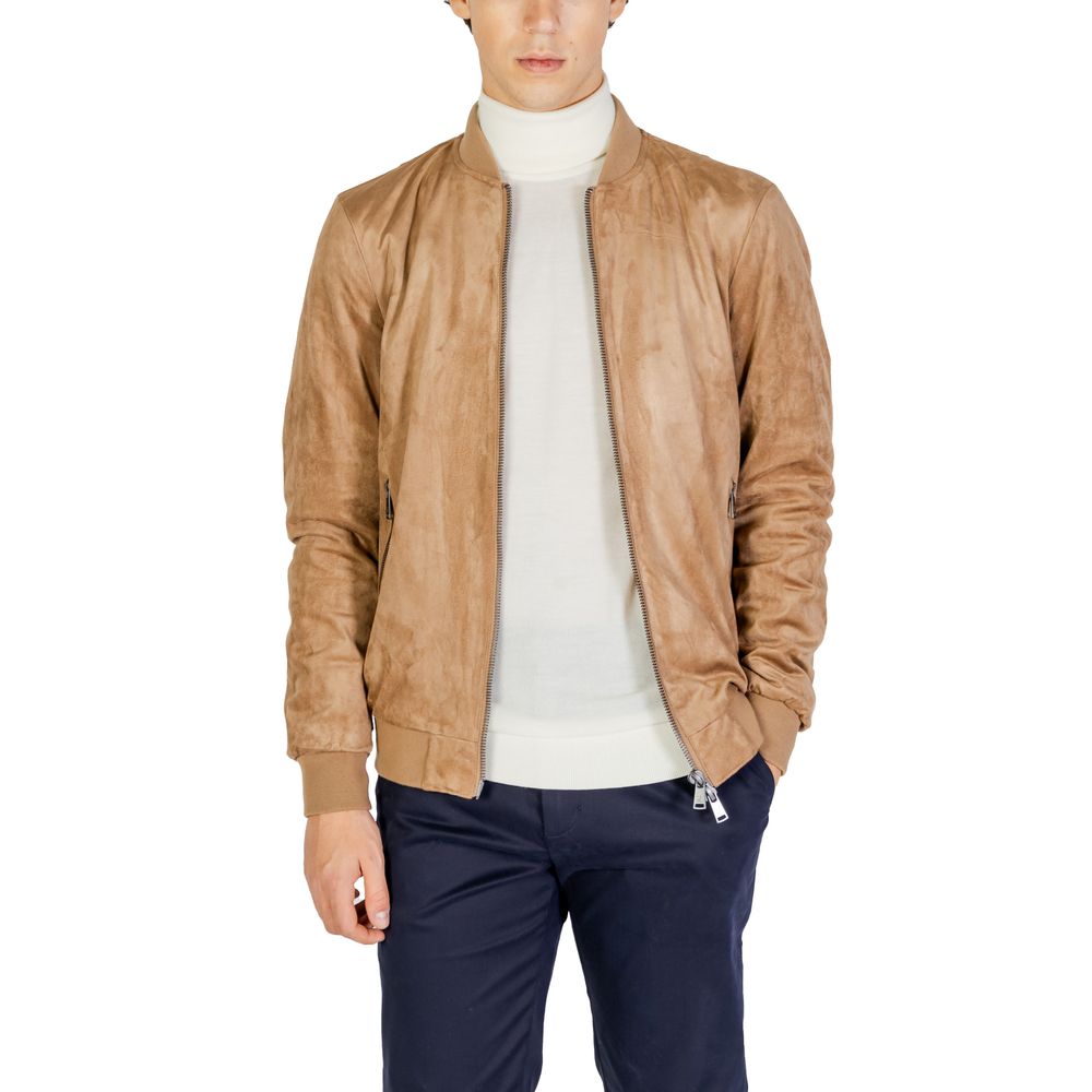 Gianni Lupo Beige Polyester Jacken & Mantel