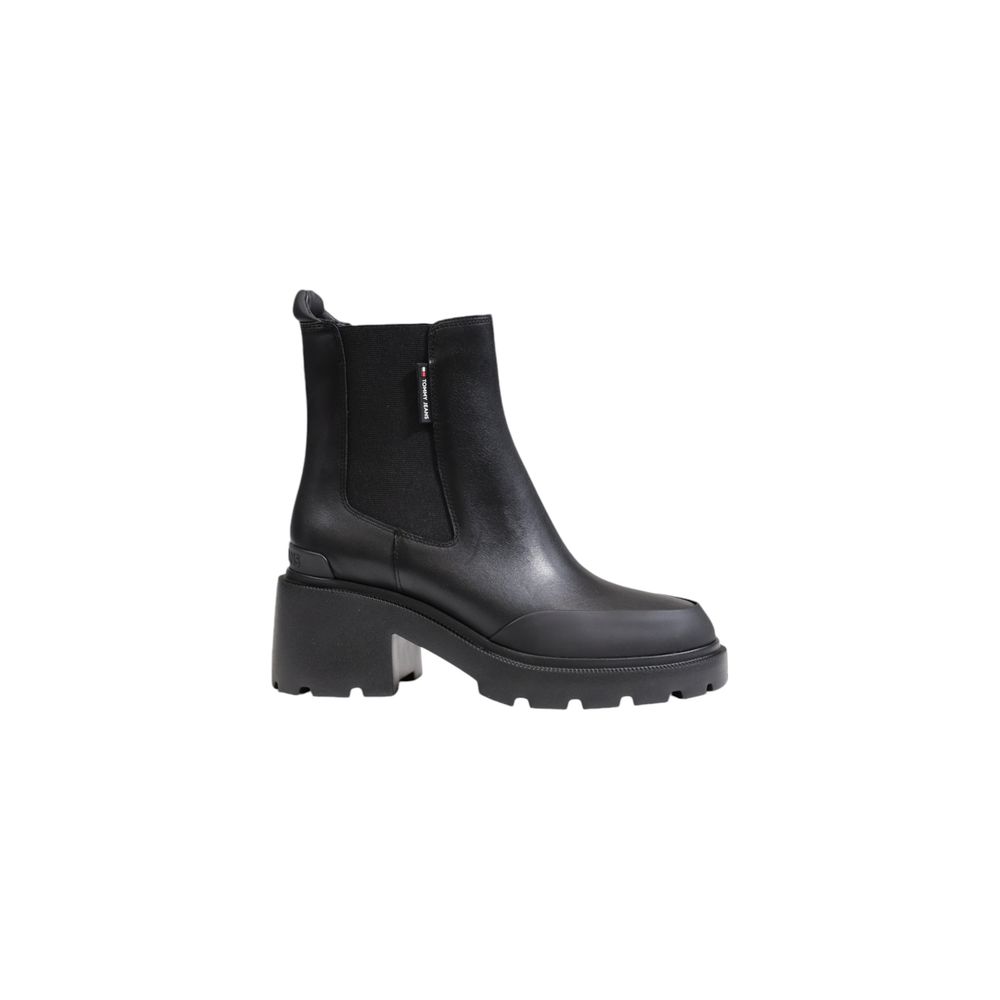 Tommy Hilfiger Jeans Schwarzes Leder Ankle