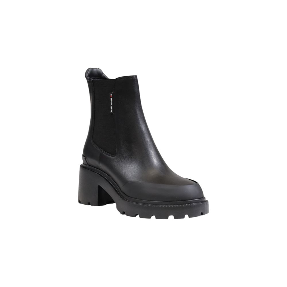 Tommy Hilfiger Jeans Schwarzes Leder Ankle