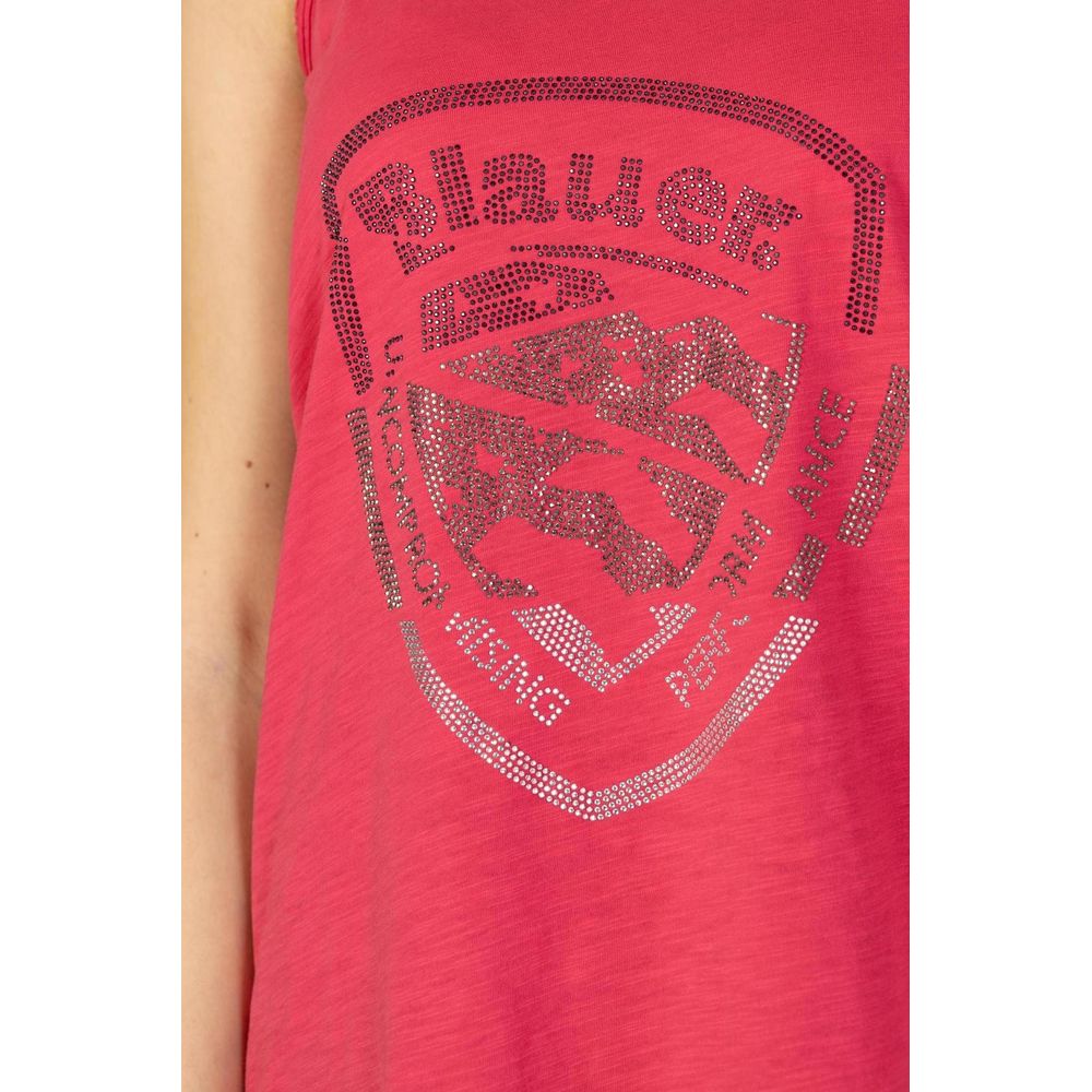 Blauer Rosa Baumwoll -Tanktoper