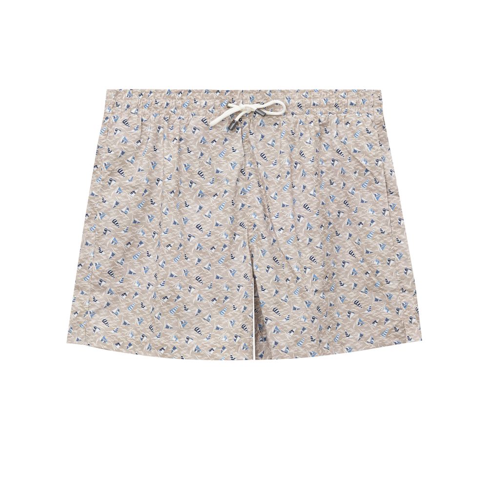 Canali Beige Polyester schwimmen kurze hose