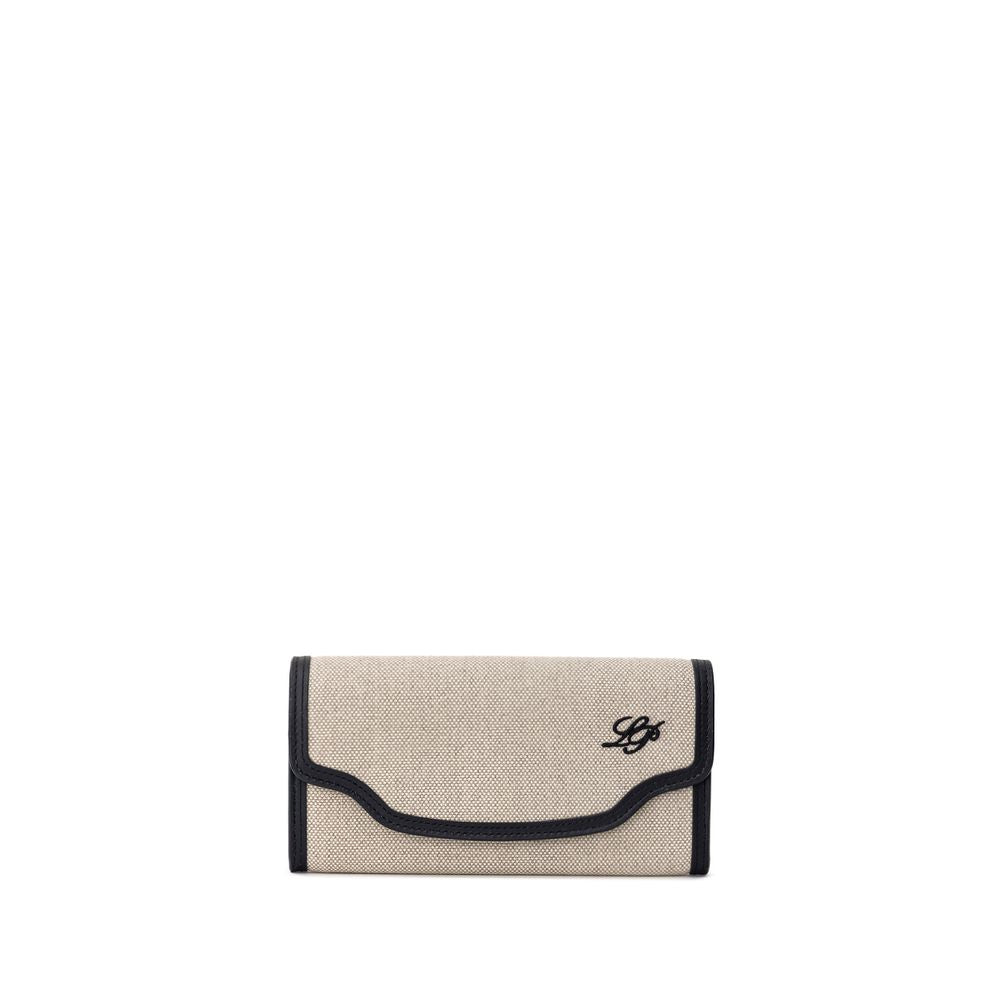 Loro Piana Beige Und Lederbrieftasche