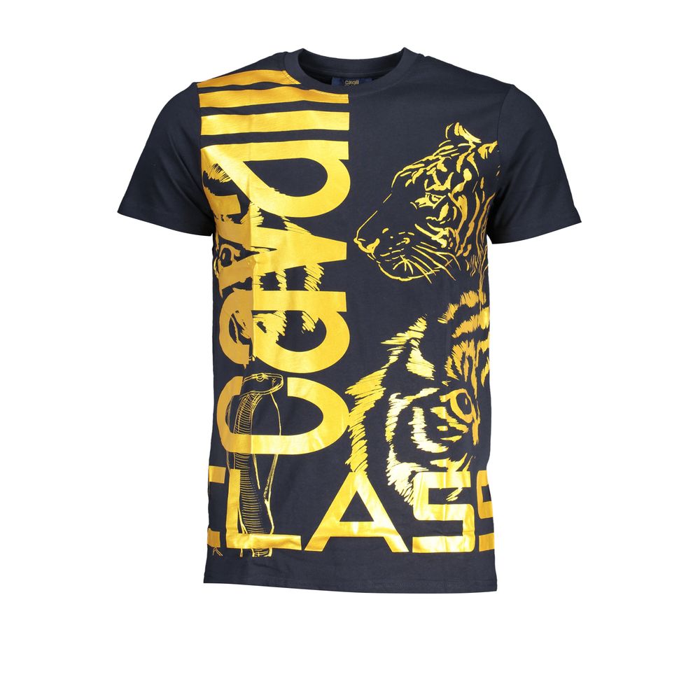 Cavalli Class Blaues Baumwollt-Shirt