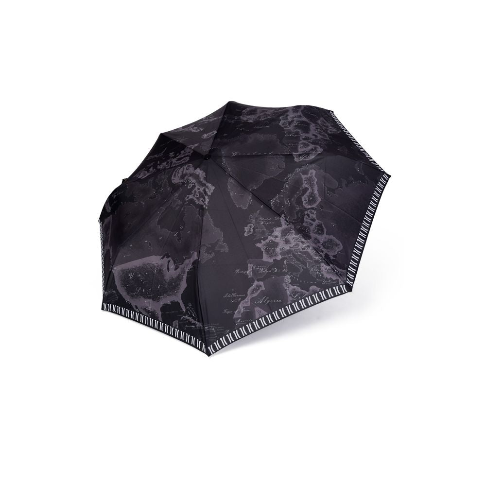 Alviero Martini Prima Classe Schwarzer Nylon -Regenschirm