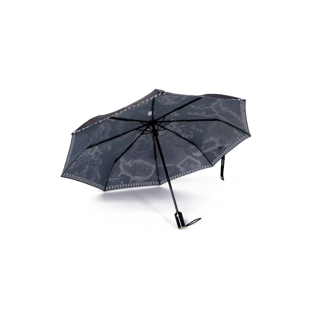 Alviero Martini Prima Classe Schwarzer Nylon -Regenschirm