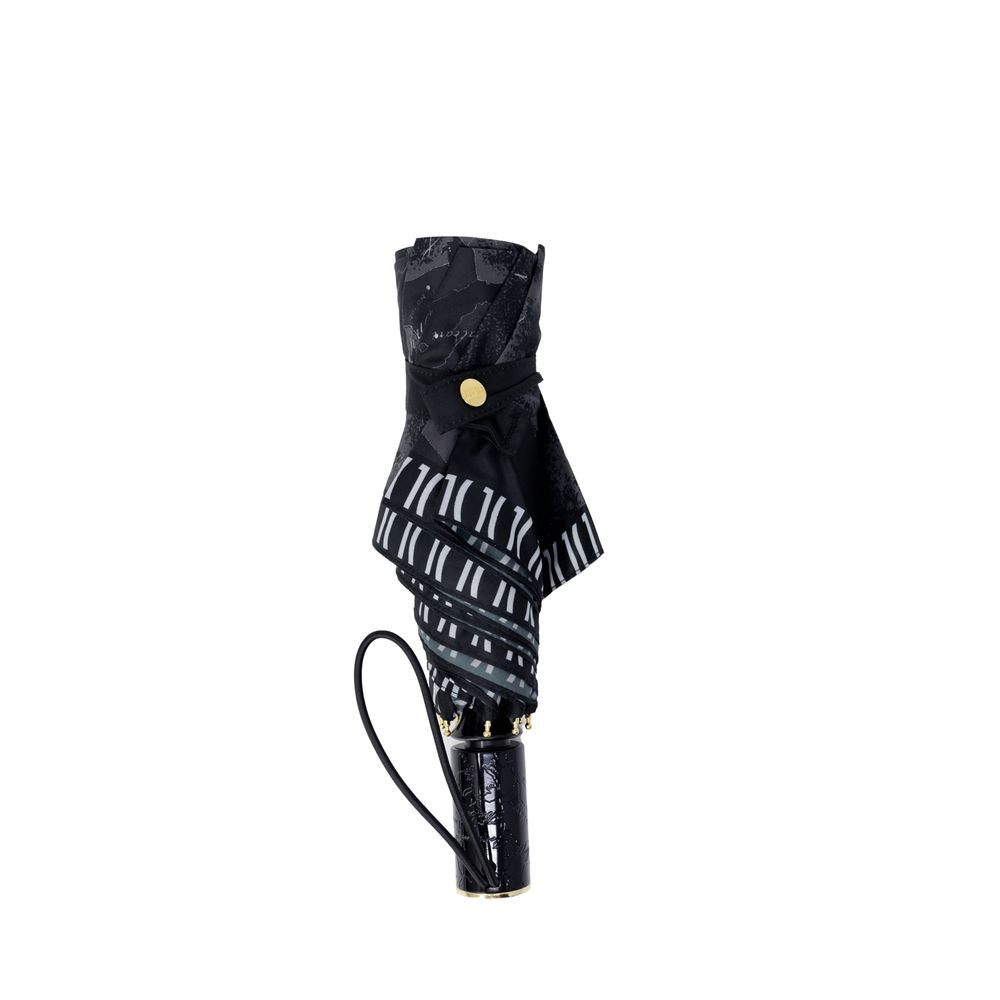 Alviero Martini Prima Classe Schwarzer Nylon -Regenschirm
