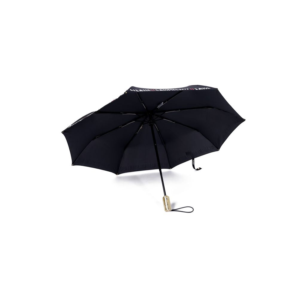 Alviero Martini Prima Classe Schwarzer Nylon -Regenschirm