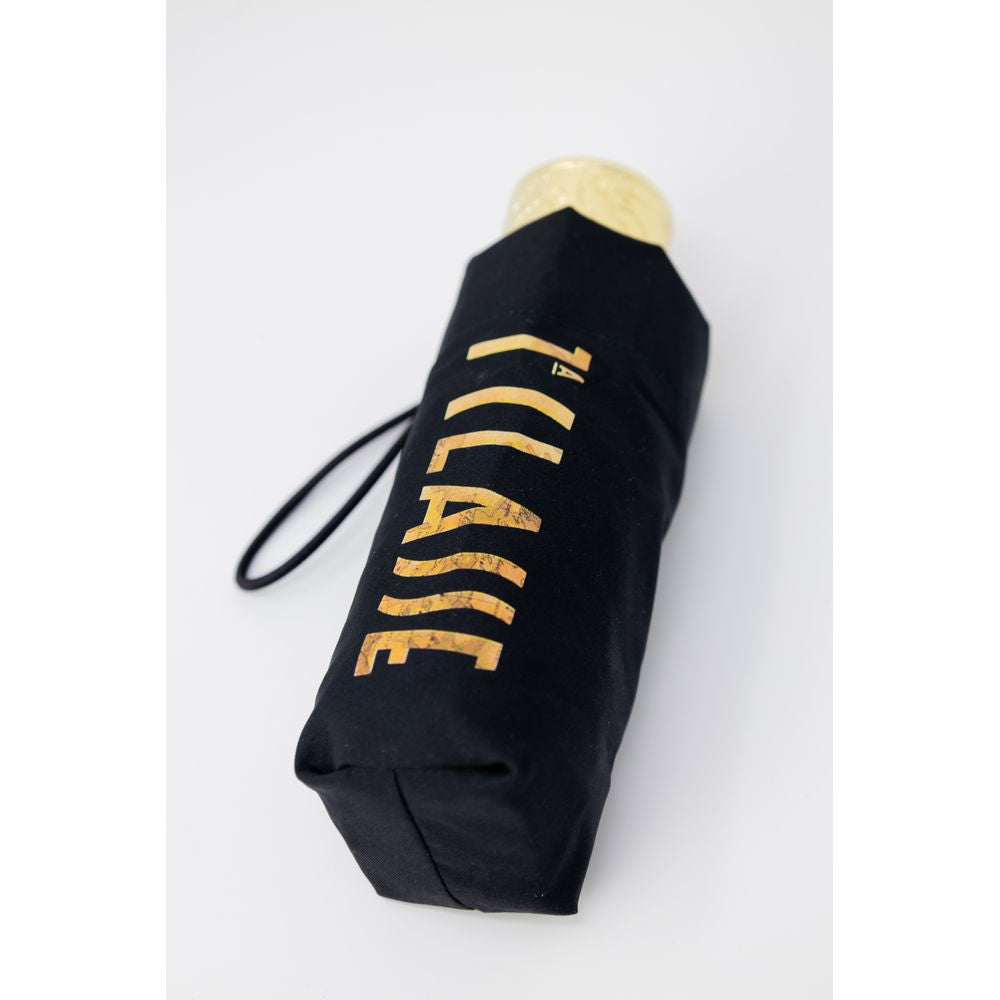 Alviero Martini Prima Classe Schwarzer Nylon -Regenschirm