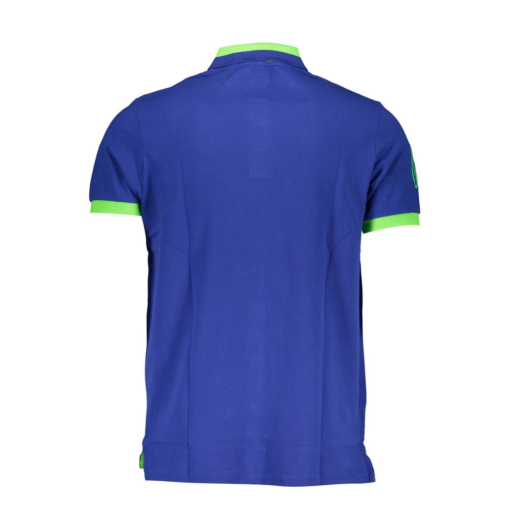 Scuola Nautica Blaues Baumwollpolo -Hemd