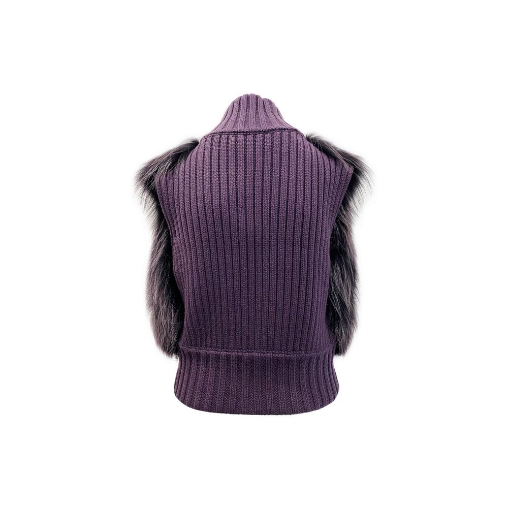 Fabiana Filippi Fuchsfell gestrickte Westejacke