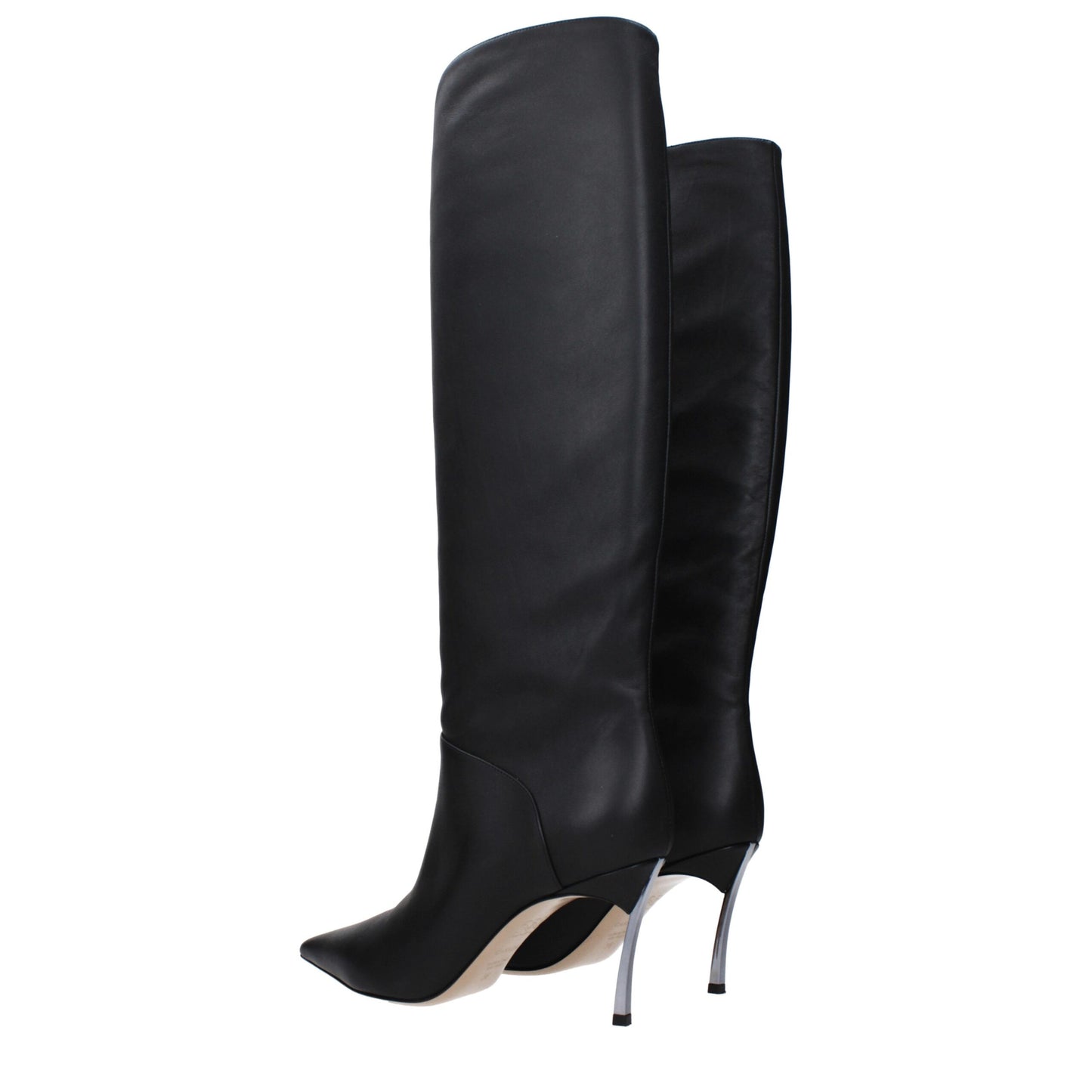 Casadei Schwarze Leder -Hochferse Boots