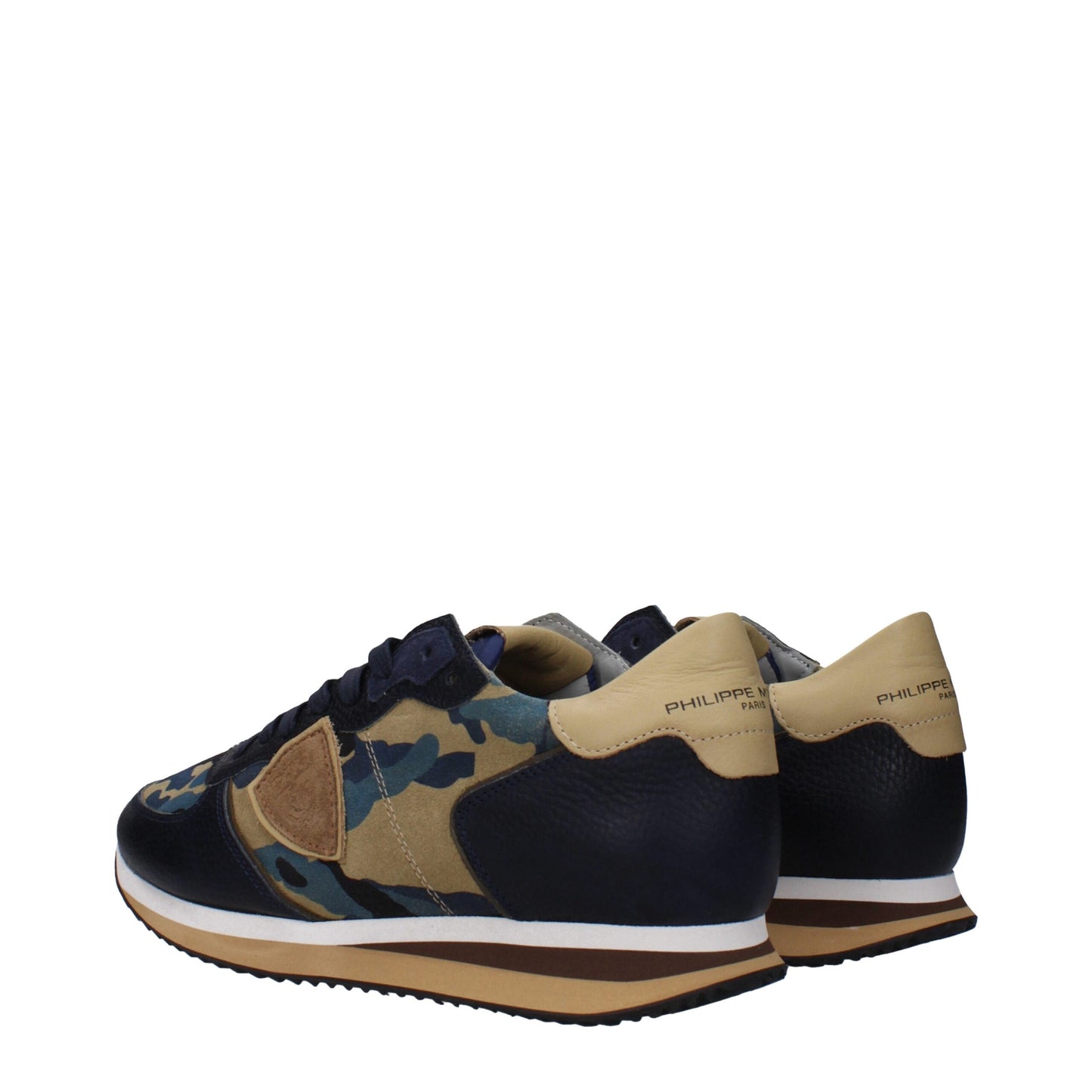 Philippe Model Blau Leder Low Tops