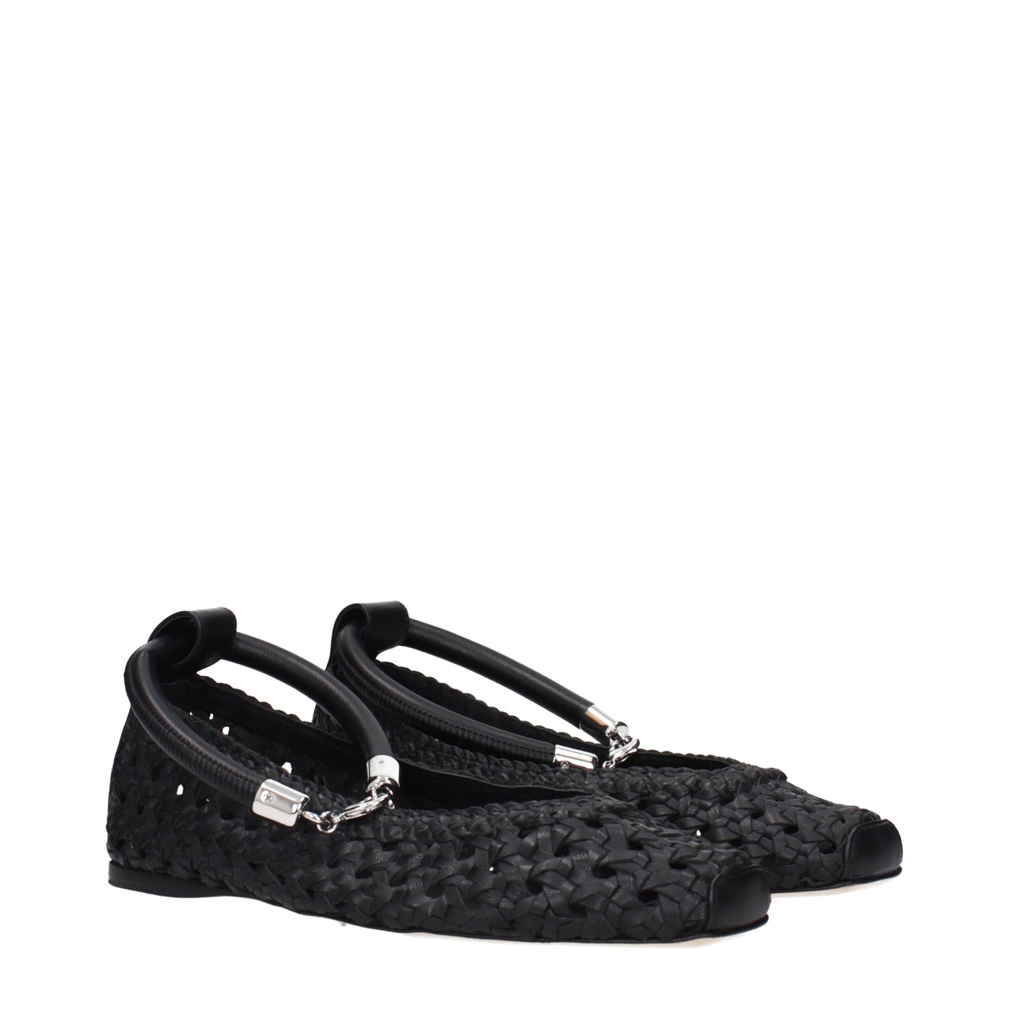 Max Mara Schwarze Lederballettflats