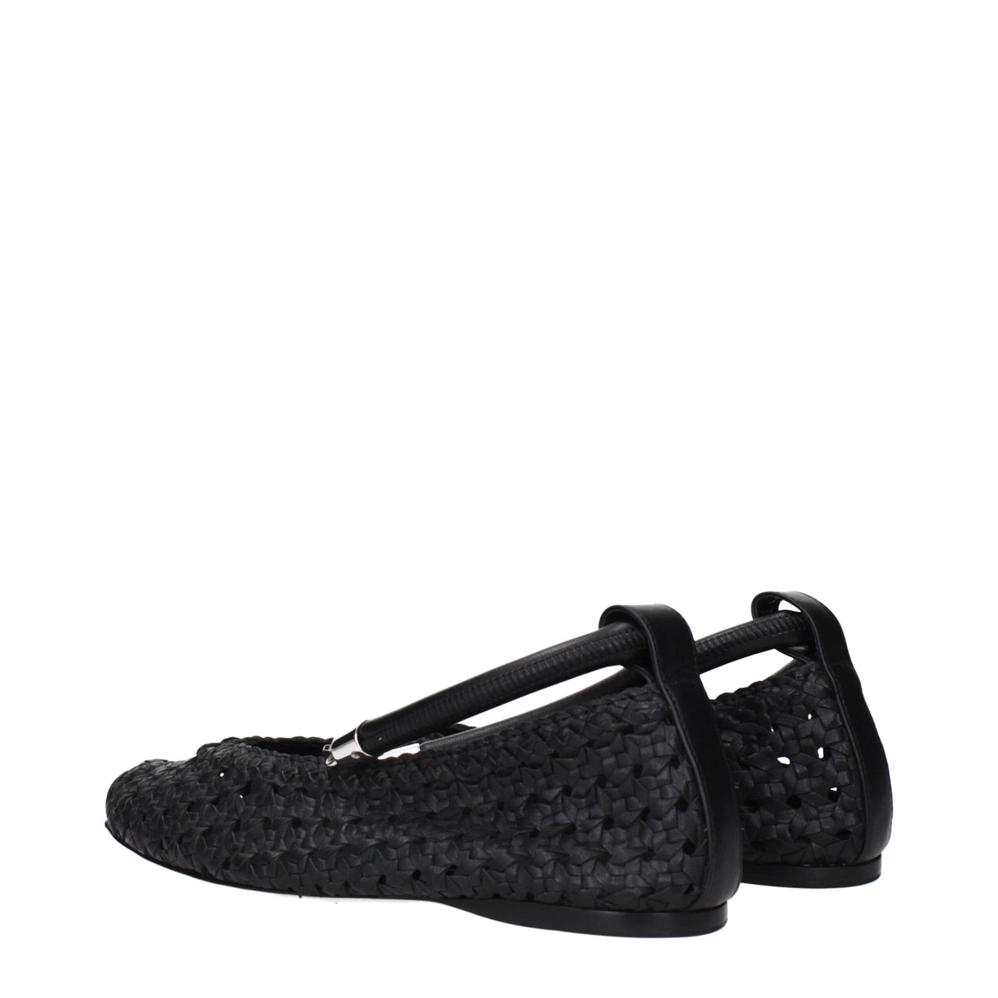 Max Mara Schwarze Lederballettflats