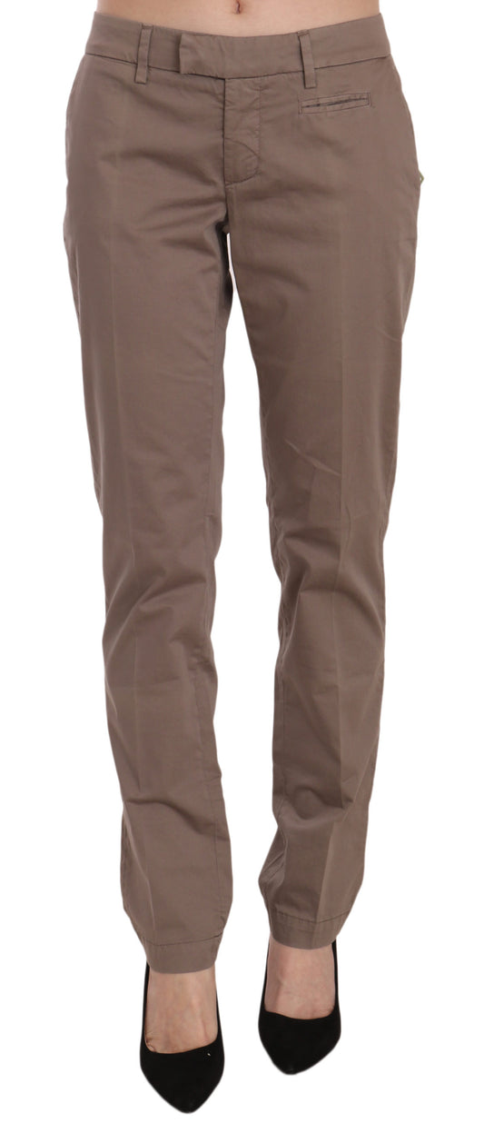 Dondup Braune niedrige Taille Straight Cut Hose hose