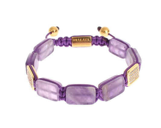 Nialaya CZ Amethyst 18k Gold 925 Armband