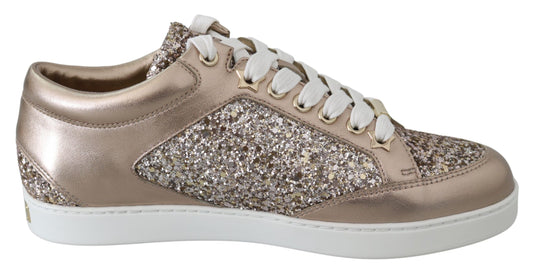 Jimmy Choo Ballett rosa Glitzerleder Sneakers