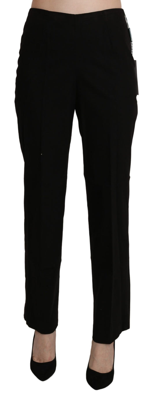 BENCIVENGA Schwarze hohe Taille Straight Kleiderhose hose