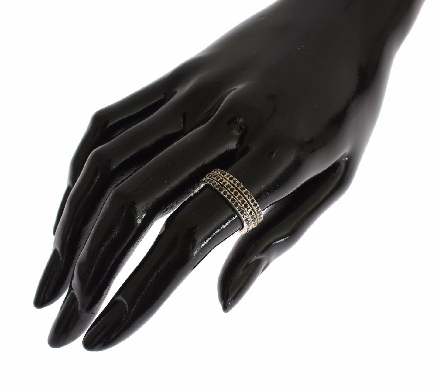 Nialaya Schwarzer CZ 925 Sterling Silber Womens Ring