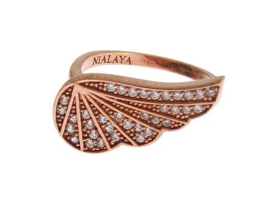 Nialaya Pink Gold 925 Silber Womens Clear CZ Ring
