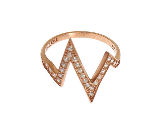 Nialaya Pink Gold 925 Silber Womens Clear Ring