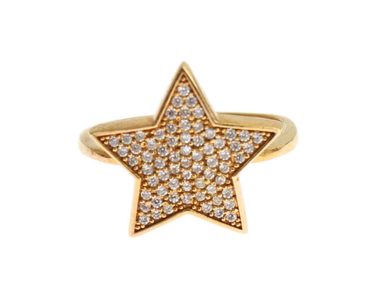 Nialaya Stern Gold 925 Silber Womens Clear Ring