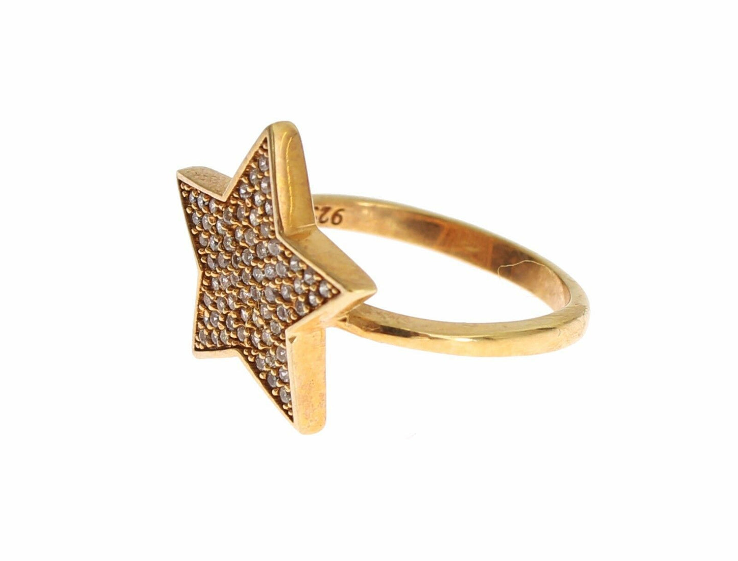 Nialaya Stern Gold 925 Silber Womens Clear Ring