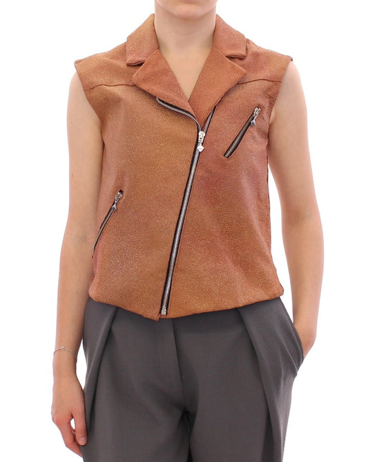 La Maison du Couturier Braune Lederjacke Weste