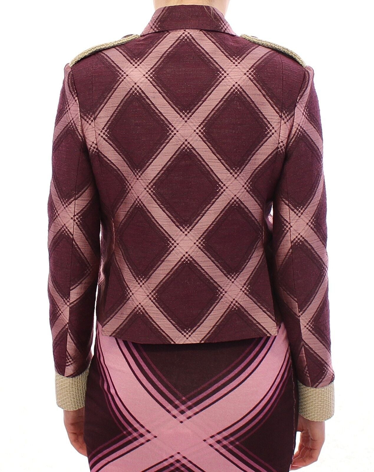 House of Holland Überprüfen Sie Grabenschicht Blazer Lila Jacke