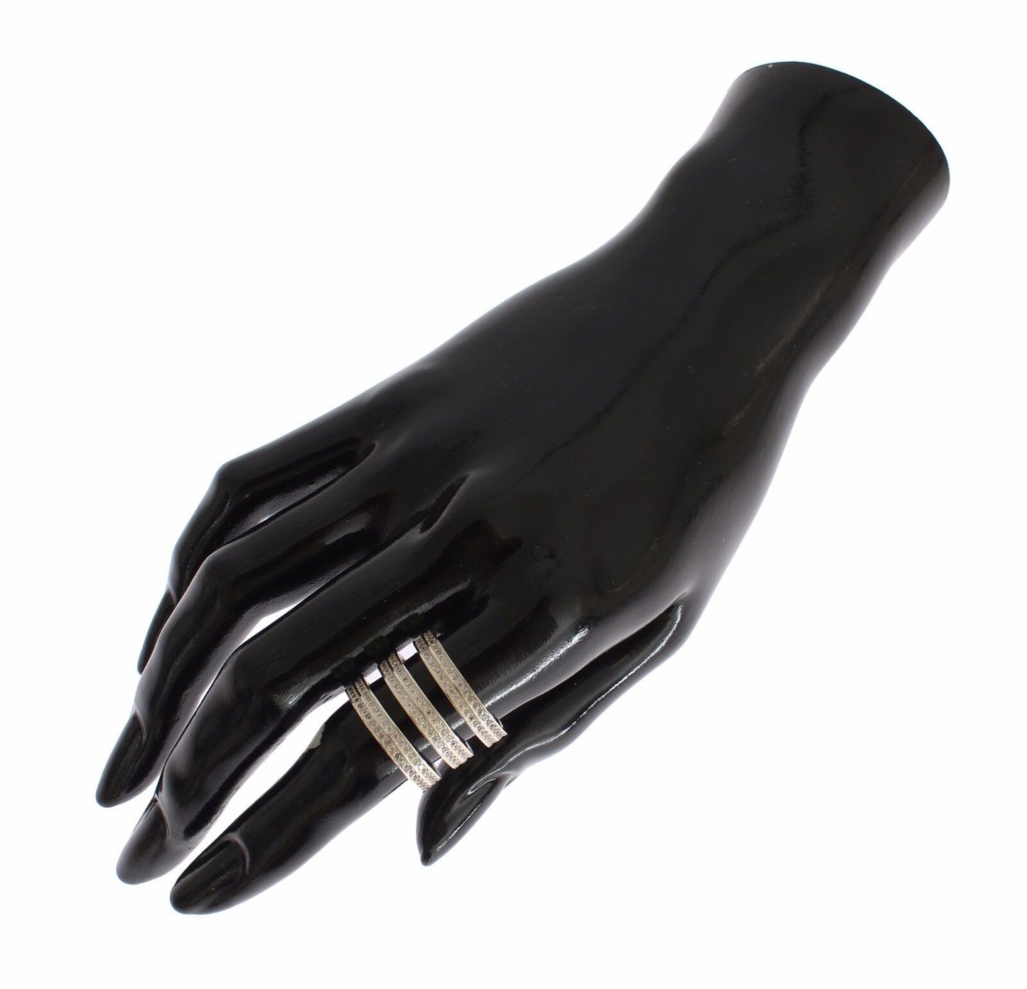 Nialaya Authentische Damen klarer CZ 925 Sterling Silber Ring