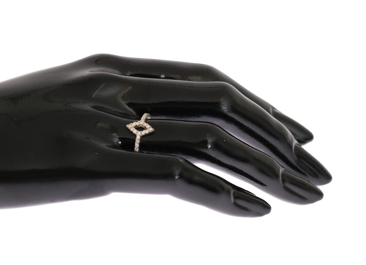 Nialaya Silber Rhombus Womens Clear CZ 925 Silberring