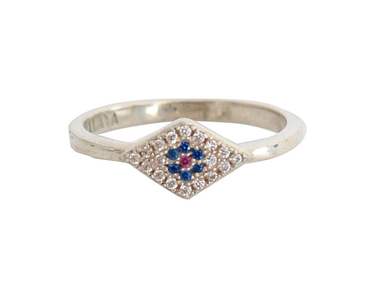 Nialaya Blauer Rot CZ 925 Silber Womens Clear Ring