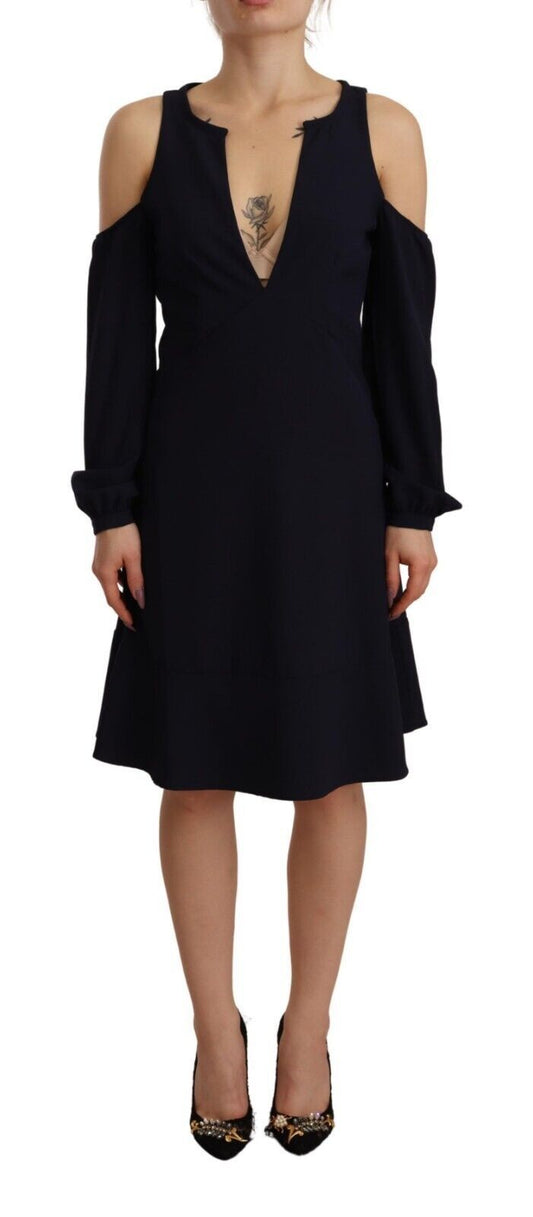 Twinset Schwarze lange Ärmel offene Schulter-A-Line-Kleidung