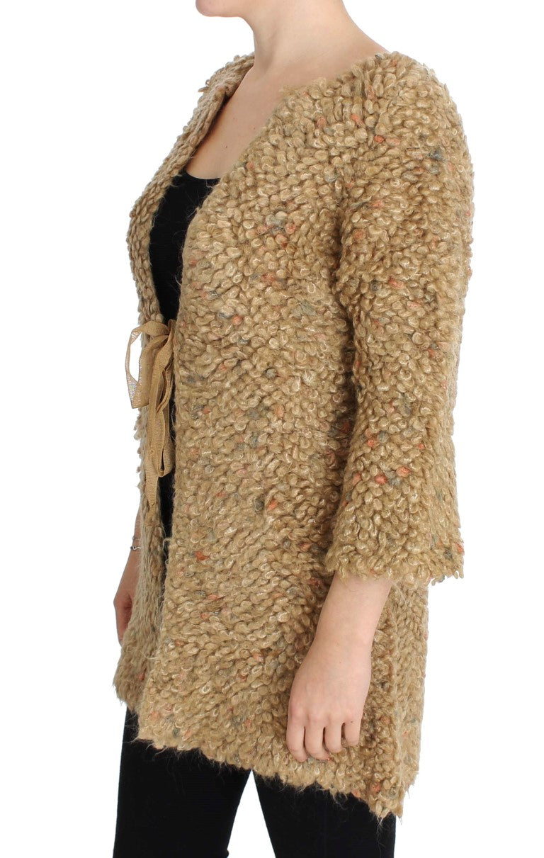 PINK MEMORIES Beige Wolle Blend Kap -Pullover