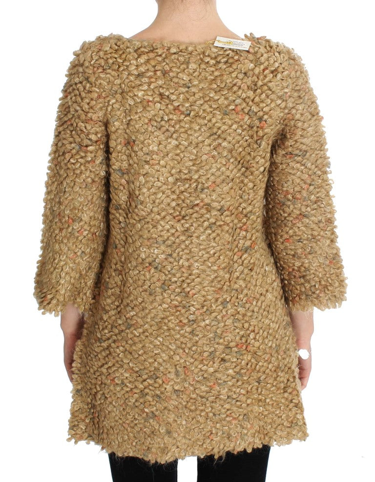PINK MEMORIES Beige Wolle Blend Kap -Pullover