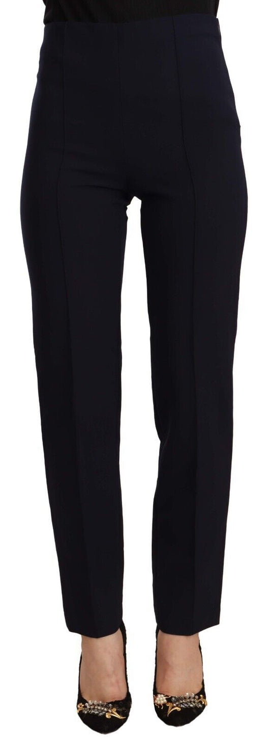 AGLINI Schwarzer Hoher Taillenpolyester damen Straight Hose