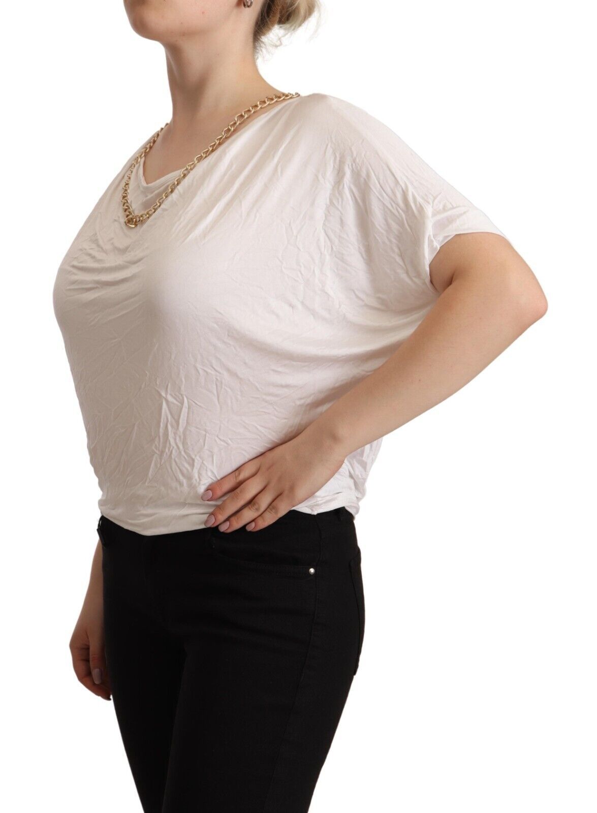 Guess By Marciano Weiß kurze hose Ärmeln Goldketten T-Shirt Top