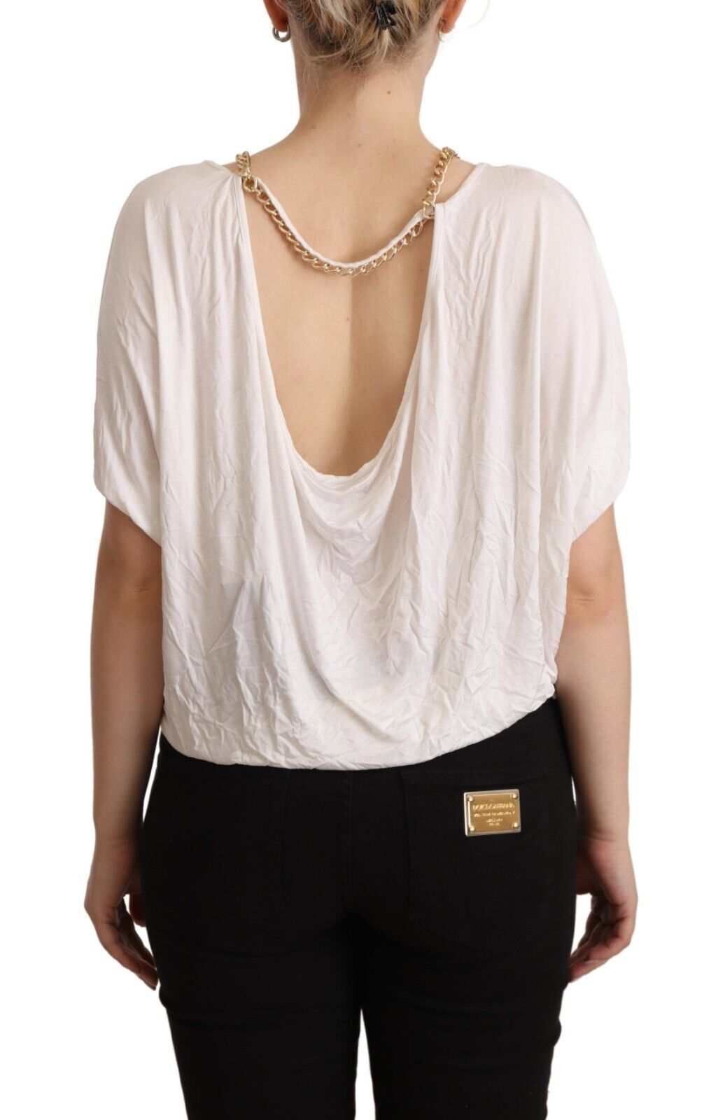 Guess By Marciano Weiß kurze hose Ärmeln Goldketten T-Shirt Top