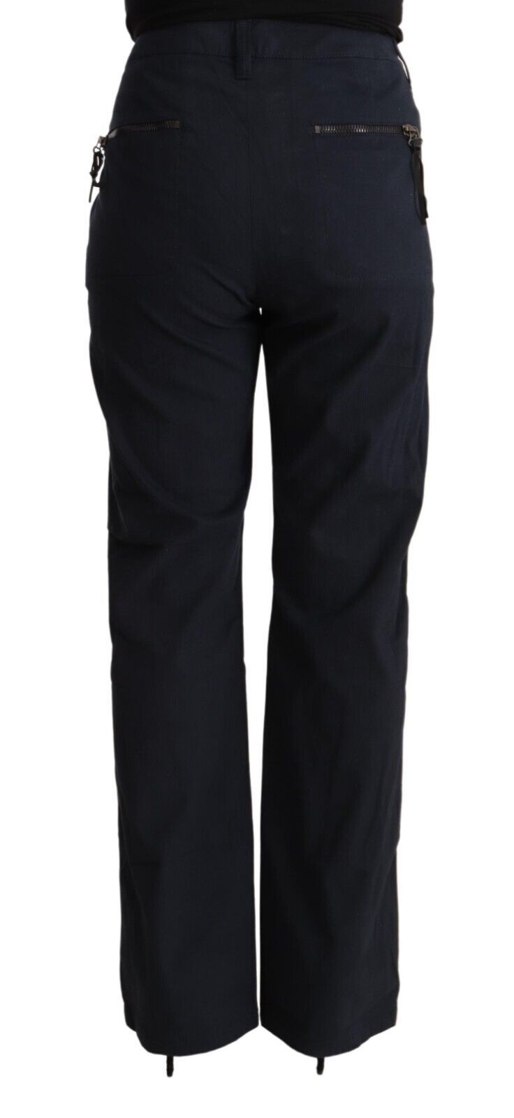 Exte Schwarze hohe Taille Tapered Baumwollhosen