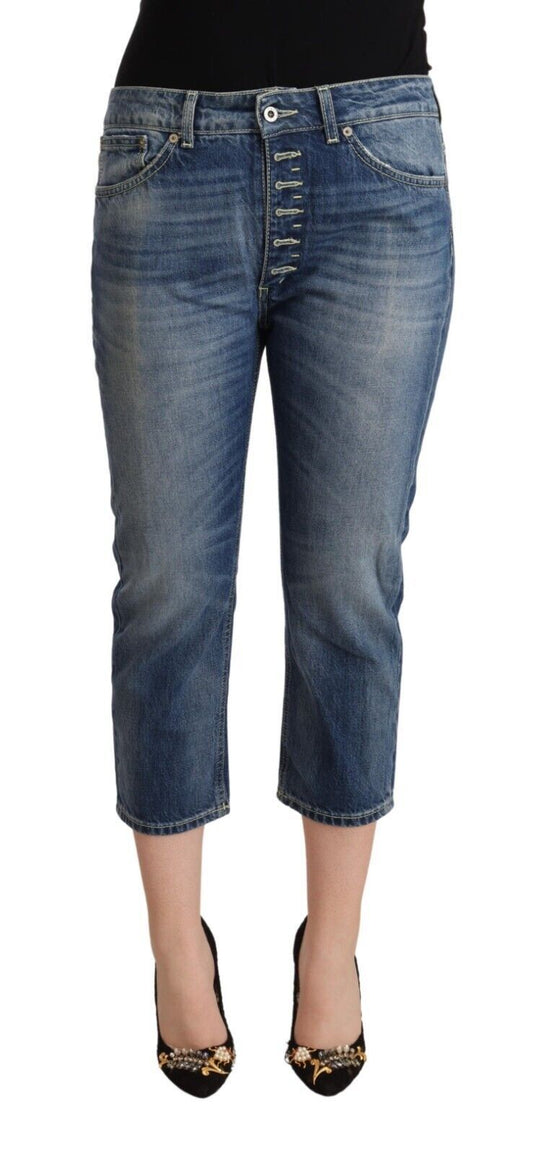 Dondup Blau gewaschen mit mittlerer Taille Capri Denim Jeans