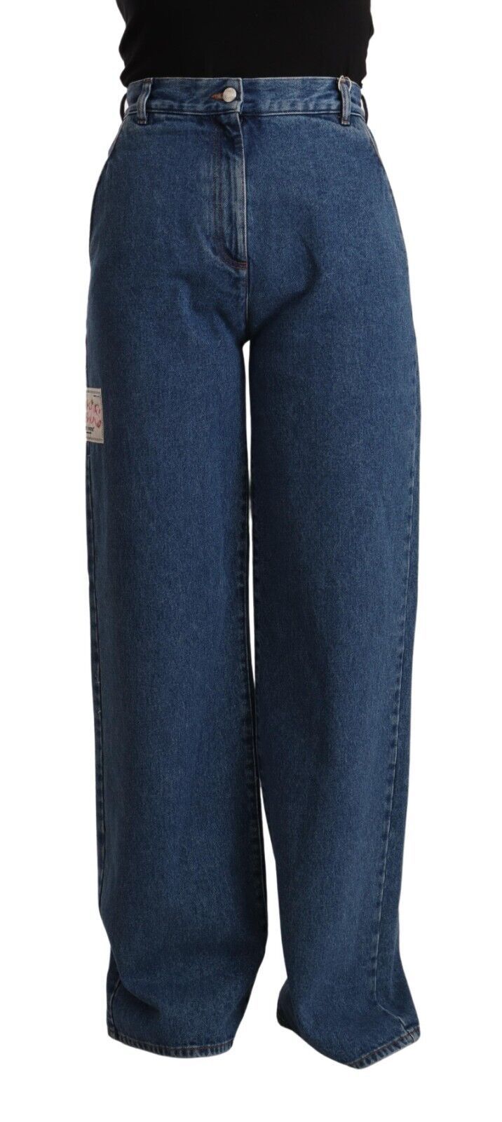 GCDS Blaue Baumwollhüge Wide Leg Boot Cut Denim Jeans