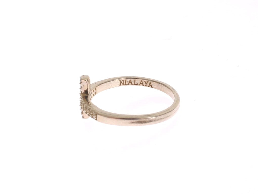 Nialaya Silber CZ Cross 925 Ring