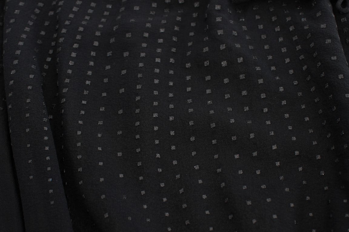 Exte Schwarze Nackenpackbluse