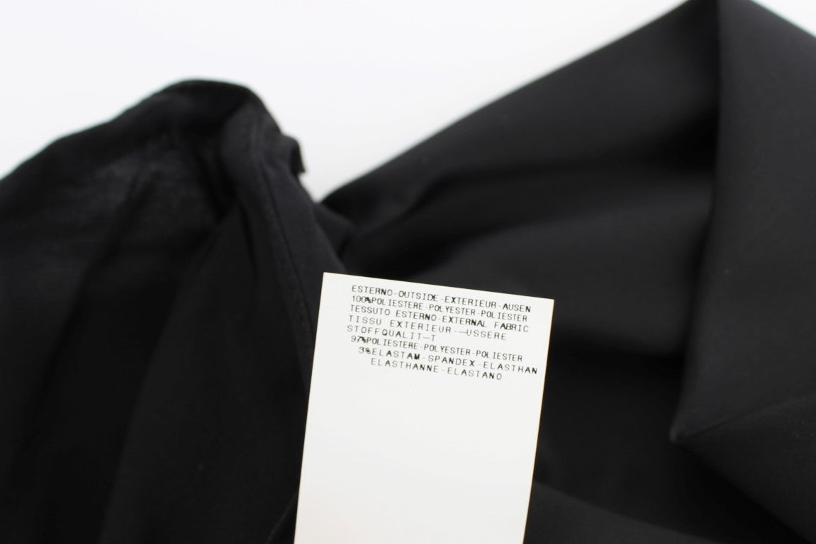 Exte Schwarze Nackenpackbluse