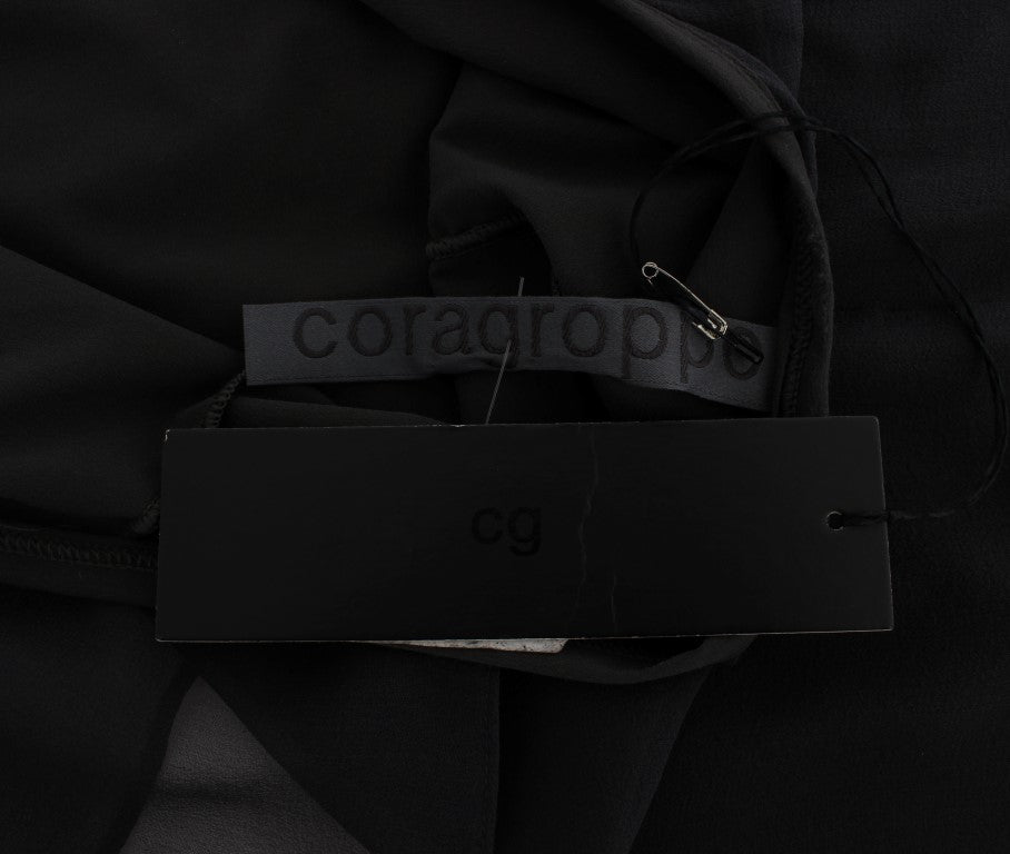 CORA GROPPO Graublaues Stretchbluse -Oberteil
