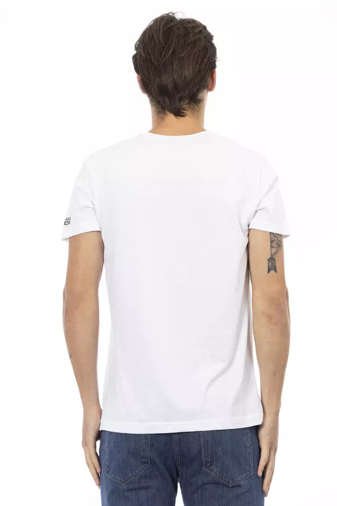 Trussardi Action Weiße Baumwolle herren T-Shirt mit V-Neck