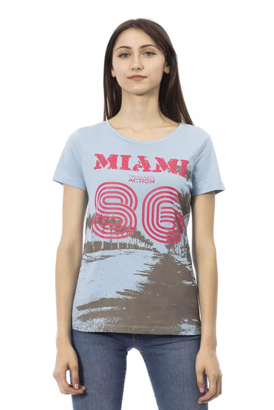 Trussardi Action Hellblaue Baumwolle damen T-Shirt